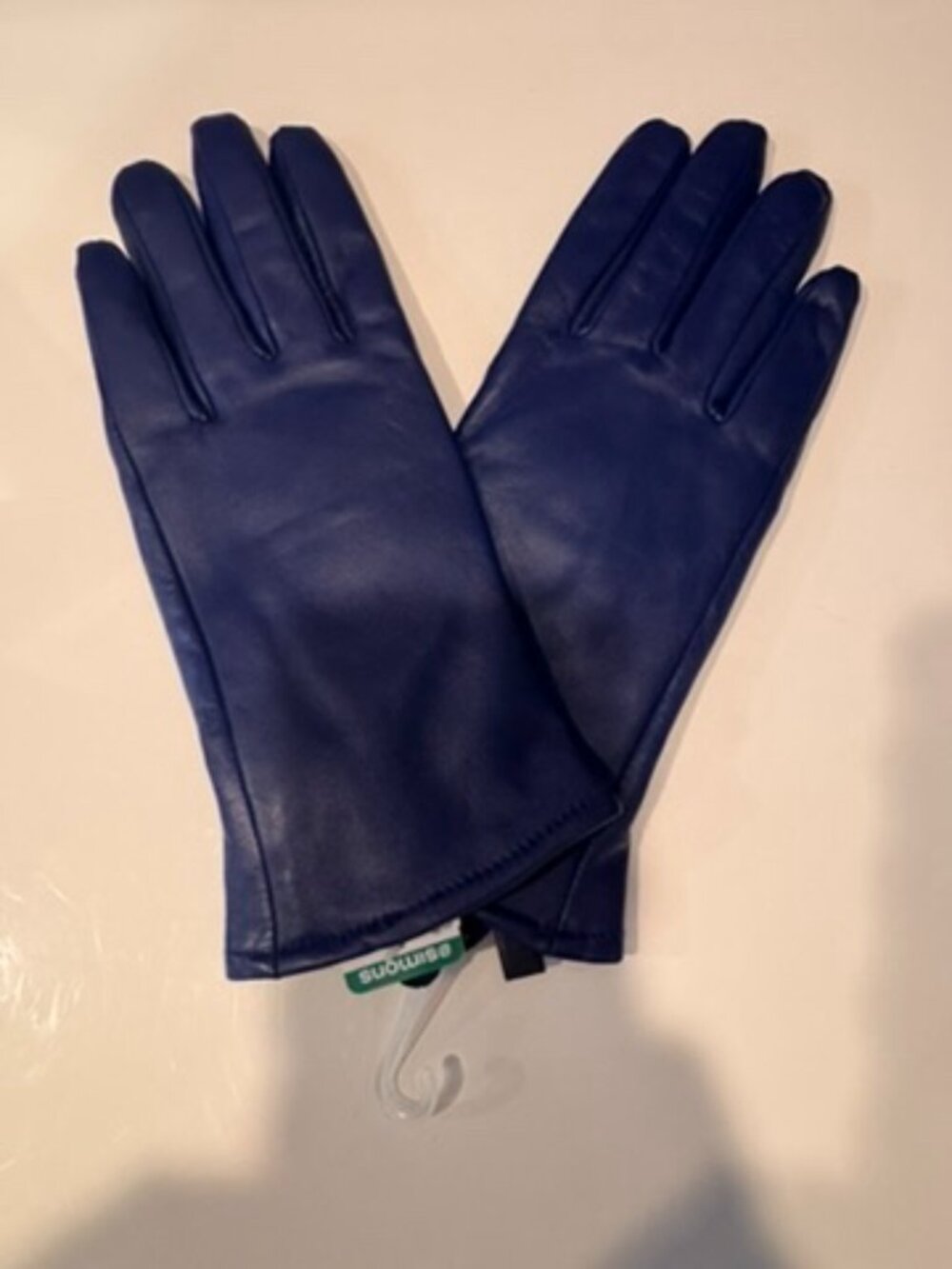 Leather blue gloves